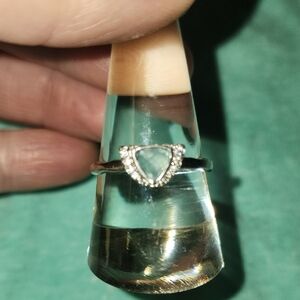 Lab Created Blue Topaz Rhodium Plating Size 9
